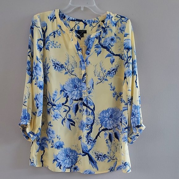 Yellow Floral Talbots Top, Sz M, NWOT - Picture 9 of 12